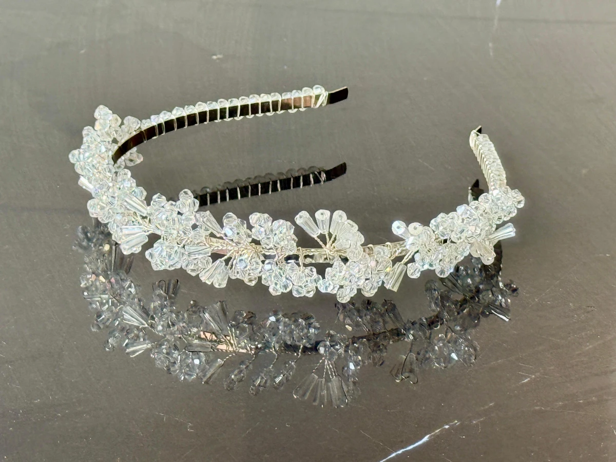 AKSESUAR TAÇ KRİSTAL TAŞLI  - BEYAZ