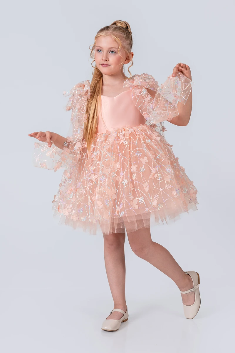 Papatya Model Kız Çocuk Abiye Elbise  - SOMON