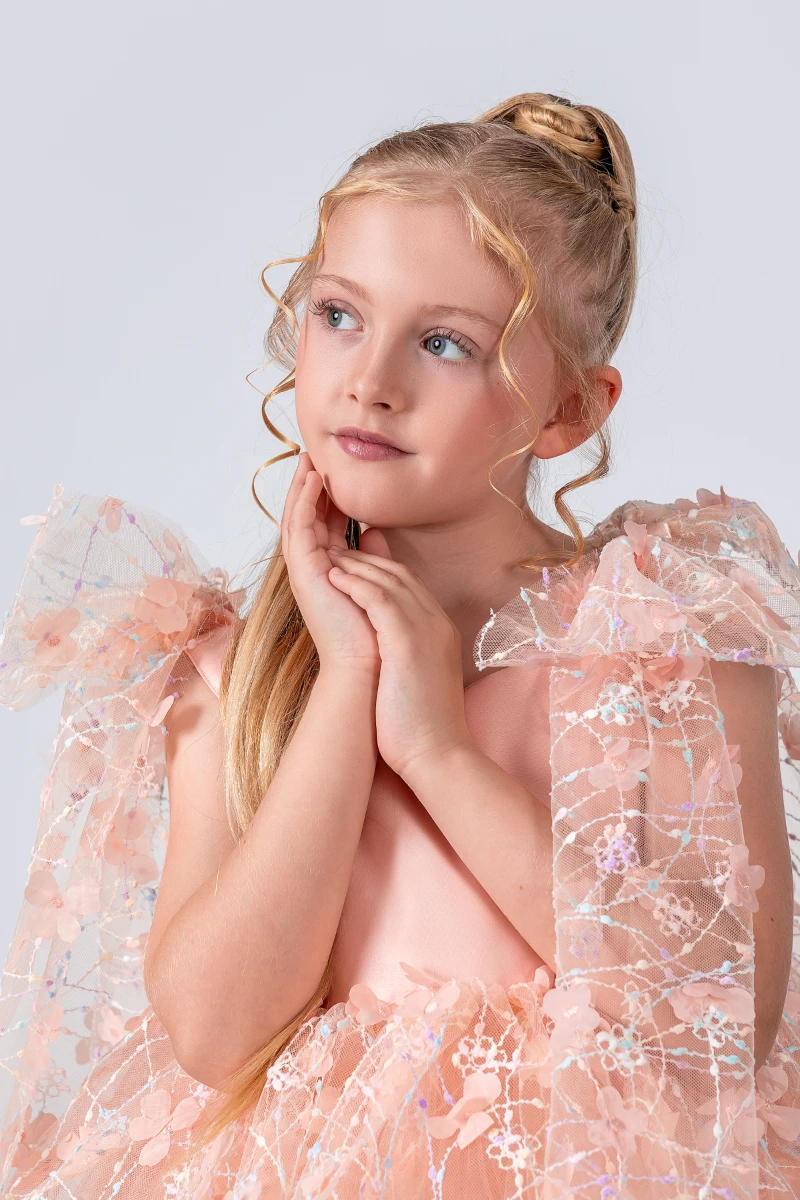 Papatya Model Kız Çocuk Abiye Elbise  - SOMON