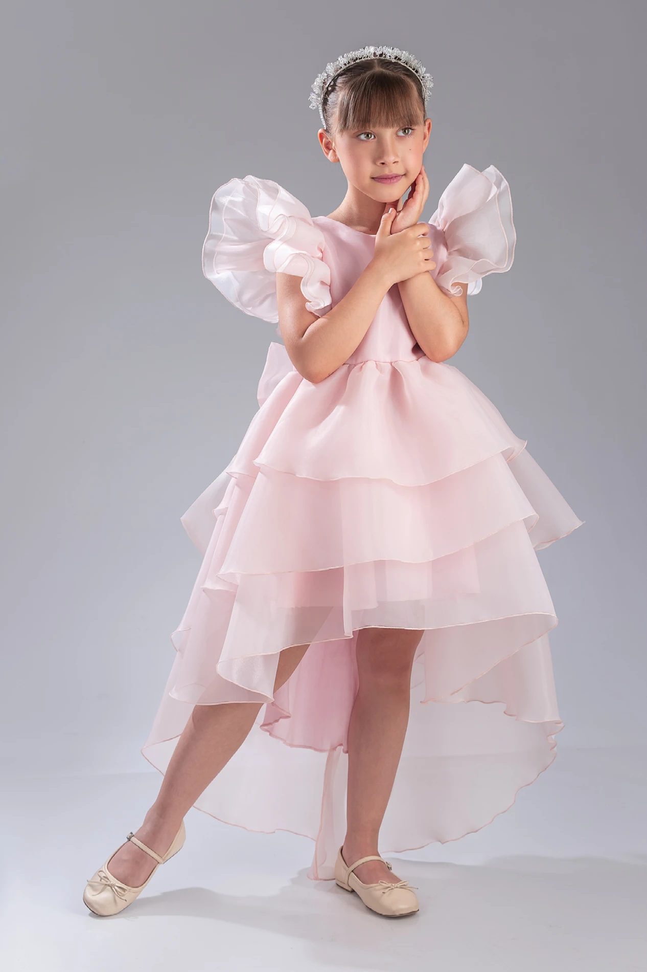 "Masal Gibi İnci Taçlı Abiye"